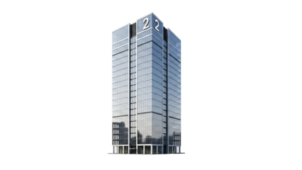 Modern Glass Office Building Tall Skyscraper Reflective Facade Urban Architecture