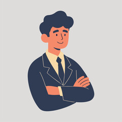 Man in a suit business office worker illustration