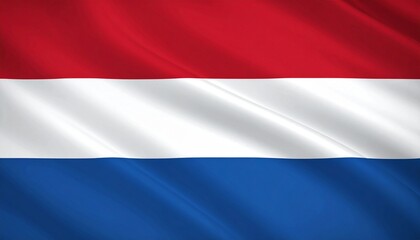Obraz premium Netherlands flag with red-white-blue horizontal stripes.