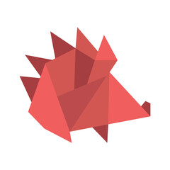 Geometric Origami Hedgehog Vector Illustration.