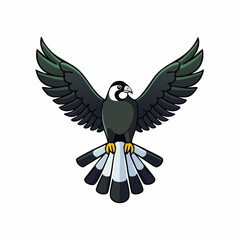 Obraz premium Illustration of a bird with outstretched wings isolated on white background