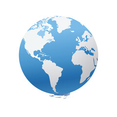 Fototapeta premium Isolated globe illustration on white background representing earth and continents