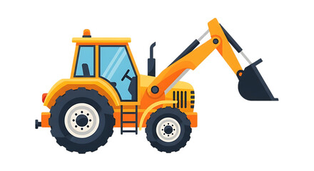 Naklejka premium yellow bulldozer isolated on white