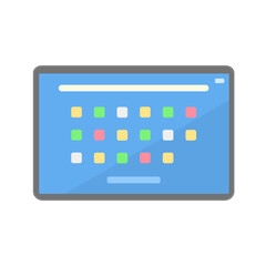 デスクトップ画面の映されたタブレットデバイス