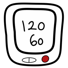 Digital Blood Pressure Monitor Illustration — Health Device Icon
