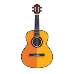 Obraz premium Isolated Acoustic Guitar Pixel Art Style on White Background Retro Musical Instrument Design for Graphic