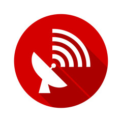 Radar satellite dish icon isolated on transparent background