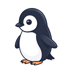 Obraz premium Adorable Pixel Art Penguin Illustration on White Background Digital Art With Smooth Shading and Simplistic Design Rendered in Clean Style With Cute Features