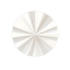 Abstract Geometric Pattern in Shades of White and Beige Radiating from Center on White Backdrop in Top Down Shot with Clean Lines and Pixelated Effect