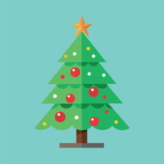Christmas tree with toys, simple design