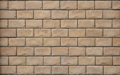 Fototapeta premium Textured brick wall with earthy tones and natural variations suitable for design projects near sunset lighting