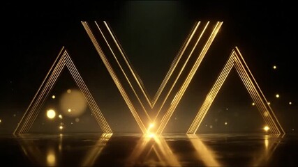 Abstract geometric golden lines motion graphic for presentation background