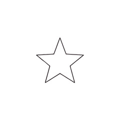 Obraz premium Simple, clean outline fivepointed star on transparent