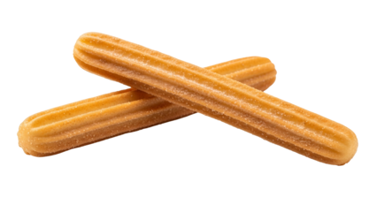 Two Churros with Sugar Coating on Transparent Background