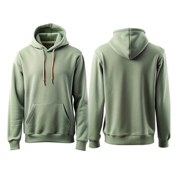 Minimalist and Plain green Hoodie Mockup Set &ndash; Front and Back Views for Logo or Print Design