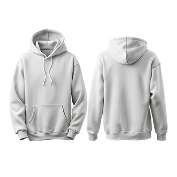 Minimalist and Plain White Hoodie Mockup Set &ndash; Front and Back Views for Logo or Print Design