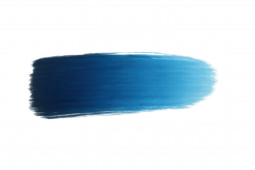 Blue gradient paint brush stroke creating a textured design element with a smooth transition, transparent background