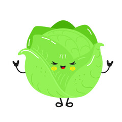 Cabbage cartoon character making rock hand gesture