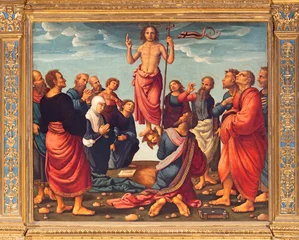 Schilderijen op glas Jezus Christus Valencia - The painting of Ascension on the main altar in Cathedral  by Fernando Yanez de la Almedina and  Hernando de los Llanos (1506 - 1510).  © Renáta Sedmáková