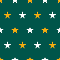 Obraz premium aesthetic star seamless pattern on a white and gold color with green background