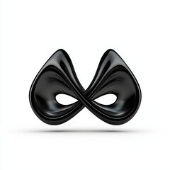 Sleek Black Infinity Mask on White Background