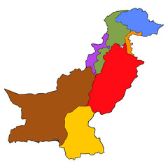 Pakistan map illustration hand drawn isolated vector