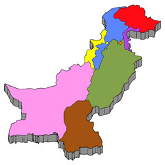 Pakistan map illustration hand drawn isolated vector