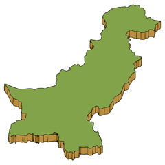 Pakistan map illustration hand drawn isolated vector