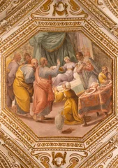 Schilderijen op glas Jezus Christus SALERNO, ITALY - OCTOBER 6, 2025: The ceiling fresco of The Raising of Jairus' Daughter in the crypt of Cathedral of St. Matthew by Belisario Corenzio (1558–1646)  © Renáta Sedmáková