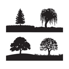 Silhouetted Tree Collection Graphics
