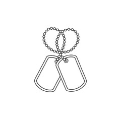 Fototapeta premium Pair blank dog tags on chain, , representing military identification and personal mementos