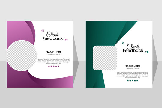 Professional Client testimonial, feedback template design