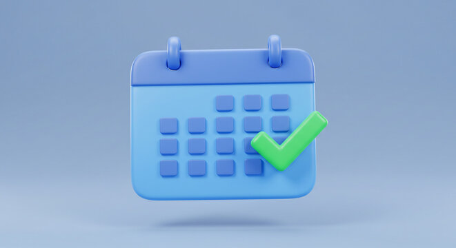Stay organized with this modern 3D calendar icon, perfect for planning events, scheduling appointments, and managing deadlines efficiently