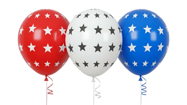 Red White and Blue Star Pattern Balloons Set for Celebration Party Decorations