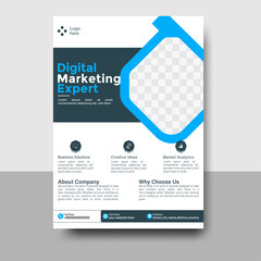Digital marketing event flyer with placeholder for image and text