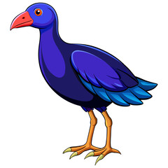 Purple Swamp Hen – Exotic Gallinule Bird Illustration | Tropical Wildlife Isolated. Vibrant Purple Gallinule Bird Illustration – Tropical Wildlife Isolated on Transparent Background.