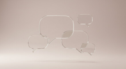 Inspiring translucent speech bubbles float elegantly, symbolizing connection, ideas, and communication for modern concepts.