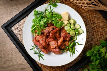 DEEP FRIED FERMENTED PORK , Isaan food