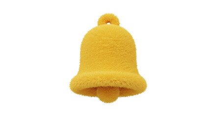 Delightful fuzzy yellow bell icon bringing cheerful notification alerts and playful engagement to digital interfaces, perfect for apps and websites.
