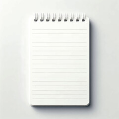 Spiral bound notebook open to blank lined pages with copy space