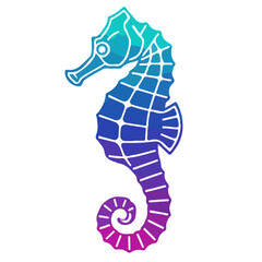 A Sea Horse vector illustration, side view, isolated on a white background, simple black and white sketch, icon, minimalism, no people, close-up, concept, nature, art	