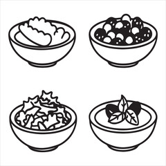 Creative Flat Design Salad Illustration Vector with Fresh Greens, an Organic Healthy Meal Concept for Digital Marketing and Foodie Wellness Promotions.