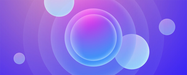 Purple and Blue Gradient Abstract Bubble Background