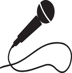 a classic handheld microphone with a long cable