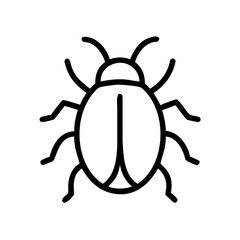 Fototapeta premium Simple black and white beetle icon illustration