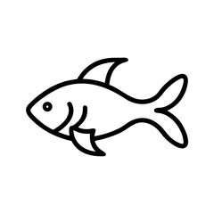 Obraz premium Simple illustration of a fish in black color