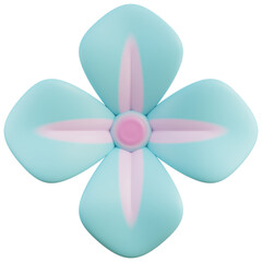 Abstract Blue Hydrangea Flower With Pink Center And Petals On A Black Background With Subtle Lighting