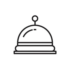 Simple line art vector icon of a service bell ready for use