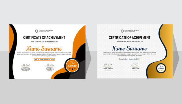 Professional vector fully editable certificate template design