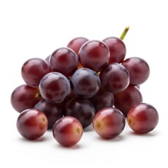 Fototapeta premium Vibrant Bunch of Red Grapes with Dew Drops on White Background Studio Shot